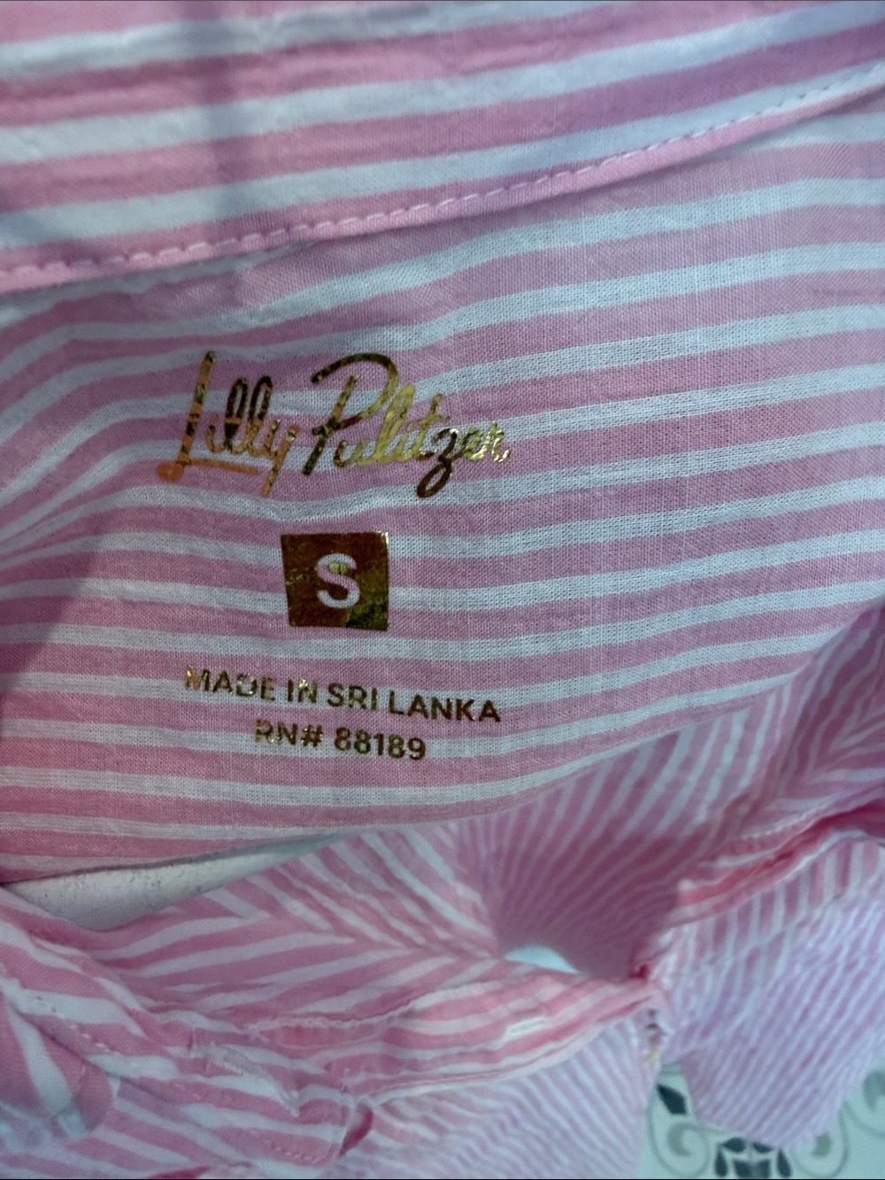 Lilly Pulitzer sea viewPink Striped Button-Down Shirt with Patch Pockets - Women - Picture 3 of 5
